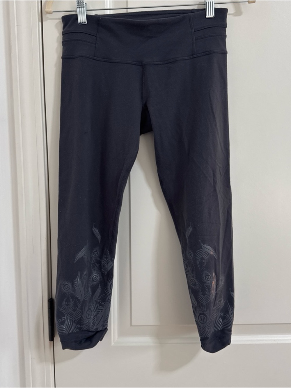 lululemon athletica Black Leggings with Subtle Reflective Logo